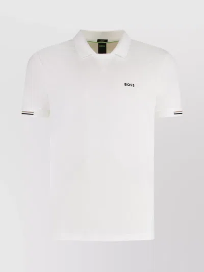Hugo Boss Performance Fabric Polo Shirt In White