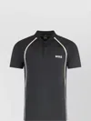 Hugo Boss Active Slim-fit Polo Shirt In Super-stretch Mesh In Black