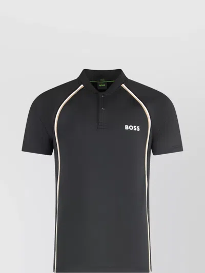 Hugo Boss Performance Fabric Polo Shirt In Black