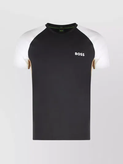 Hugo Boss Performance Raglan Sleeve Crew Neck T-shirt In Black