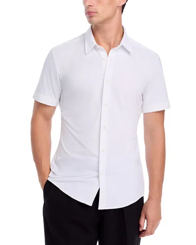 Hugo Boss Performance Roan Slim Fit Button Down Shirt In White