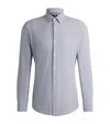 Hugo Boss Performance-stretch Jersey Printed Shirt In Blue