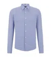 Hugo Boss Performance-stretch Jersey Printed Shirt In Blue