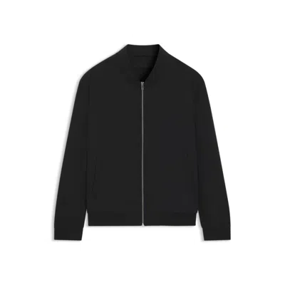 Hugo Boss Performance-stretch Slim-fit Jacket In Ottoman Fabric In Black
