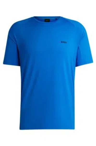 Hugo Boss Performance-stretch T-shirt In Mixed Materials In Light Blue