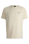 Hugo Boss Performance-stretch T-shirt In Mixed Materials In Neutral