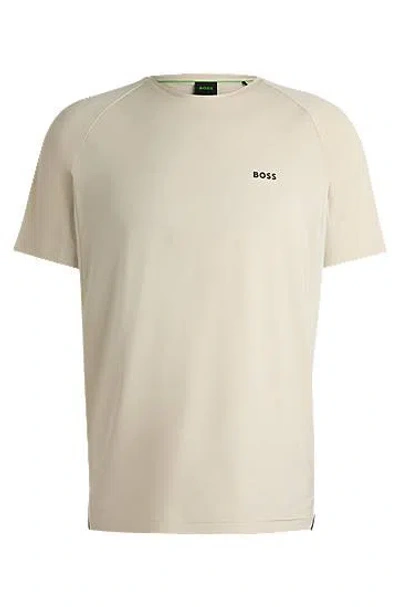 Hugo Boss Performance-stretch T-shirt In Mixed Materials In Neutral