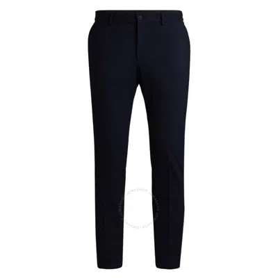 Hugo Boss Performance-stretch Wool-blend Trousers In Blue