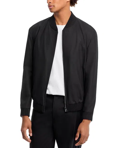 Hugo Boss Performance Super-flex Slim Fit Bomber Jacket In Black