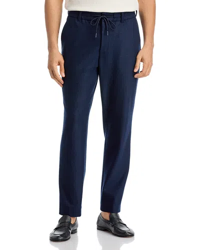 Hugo Boss Perin Tapered Fit Tech Flannel Pants In Blue
