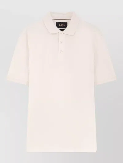Hugo Boss Perry Cotton Polo Shirt Regular Fit In White