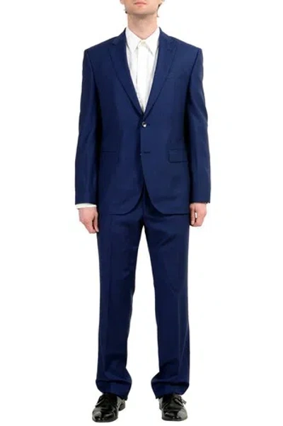 Pre-owned Hugo Boss "phoenix/madisen" Men's 100% Wool Blue Comfort Fit Two Button Suit