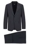 Hugo Boss Micro-texture Single-breasted Suit In Blue