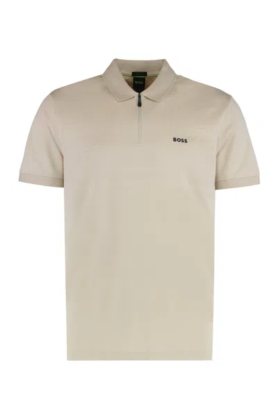 Hugo Boss Pima Cotton Polo In Neutral