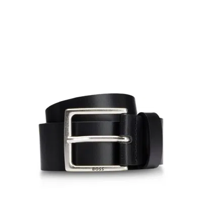 Hugo Boss Pin-buckle Belt In Italian Leather In Black