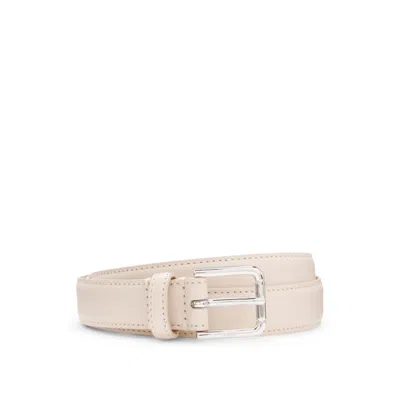 Hugo Boss Pin-buckle Belt In Italian Leather In Neutral