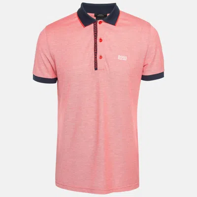 Pre-owned Hugo Boss Pink Pima Cotton Polo T-shirt L