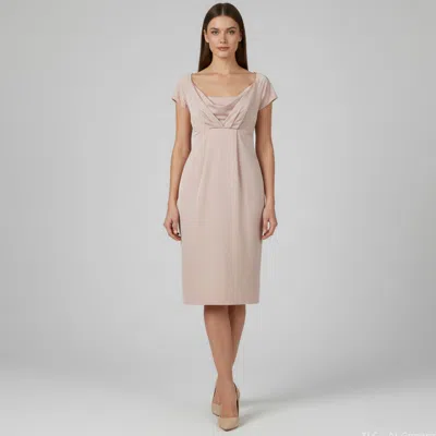 Pre-owned Hugo Boss Pink Satin Off Shoulder Midi Dress M
