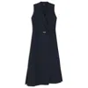 Hugo Boss Pinstripe Dress With Buttoned Wrap Front In Black