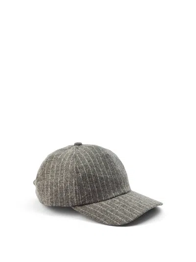 Hugo Boss Pinstripe Italian Blend Cap In Silver