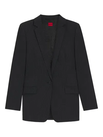 Hugo Boss Pinstripe Single-breasted Blazer In Blue