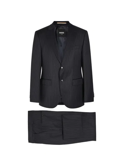 Hugo Boss Pinstripe Single-breasted Suit In Blue