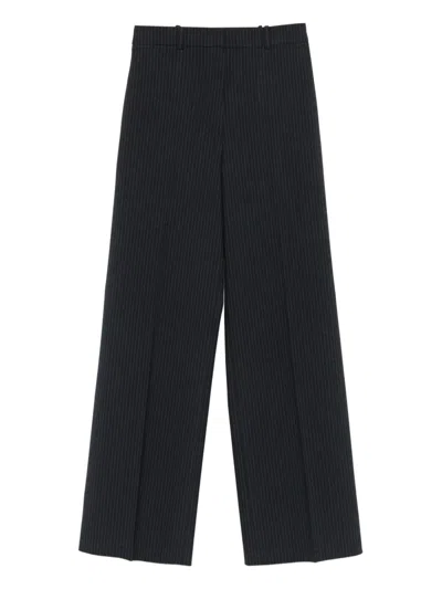 Hugo Boss Pinstripe Straight-leg Trousers In Black