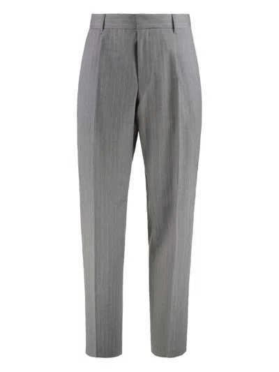 Hugo Boss Pinstripe Tailored Trousers In Grey