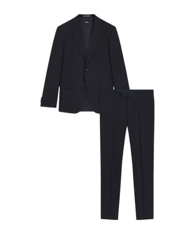 Hugo Boss Pinstripe Wool Suit In Black
