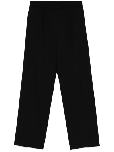 Hugo Boss Pinstriped Trousers In Black