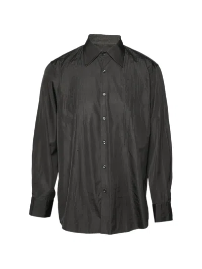 Pre-owned Hugo Boss Pintuck-detail Shirt In Black