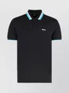 Hugo Boss Boss Paddy Tipped Cotton Polo In Black