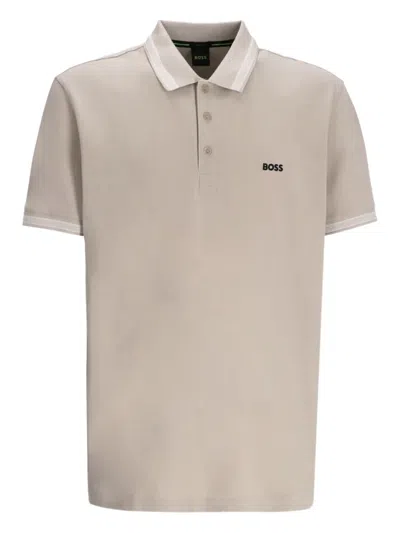 Hugo Boss Piqué Polo Shirt In Neutral