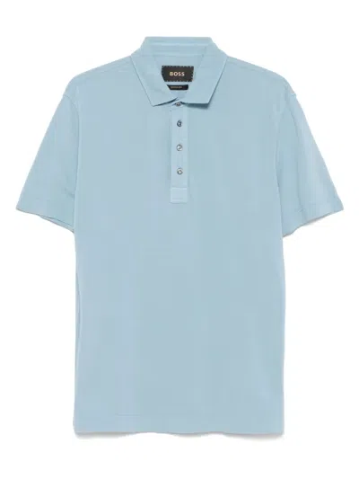 Hugo Boss Piqué Polo Shirt In Blue