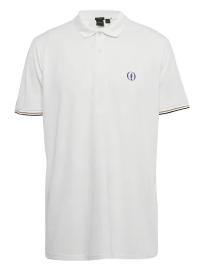 Pre-owned Hugo Boss Piqué Polo Shirt In White
