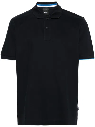 Hugo Boss Piqué-weave Cotton Polo Shirt In 404