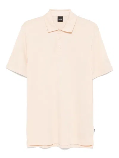 Hugo Boss Piqué-weave Polo Shirt In Neutrals