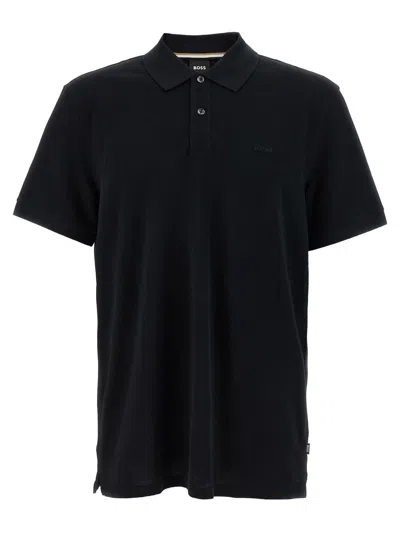 Hugo Boss Piquée Polo Shirt In Black
