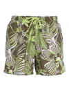 Hugo Boss Fully Lined Swim Shorts With Seasonal Print In Green