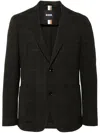 Hugo Boss Plaid-check Single-breasted Blazer In Green