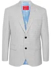 Hugo Boss Plaid-check Single-breasted Blazer In Grey
