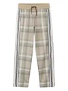 Hugo Boss Plaid Drawstring Trousers In Green