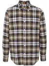 Hugo Boss Regular-fit Shirt In Checked Cotton Flannel In Green