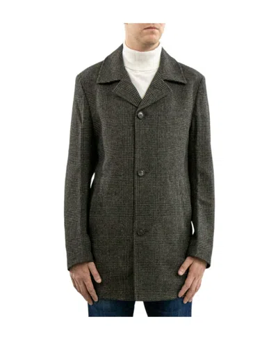 Hugo Boss Plaid Long-sleeved Coat In Green