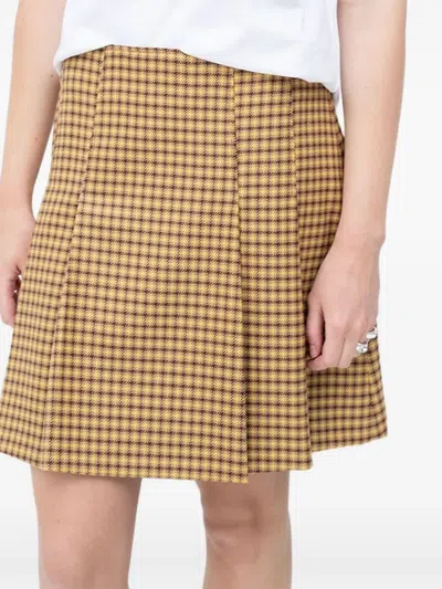 Hugo Boss Plaid Pleated Mini Skirt In Multi