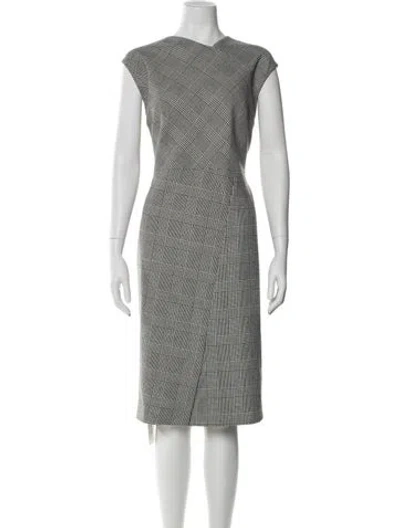 Pre-owned Hugo Boss Plaid Print Knee-length Dress In Multi