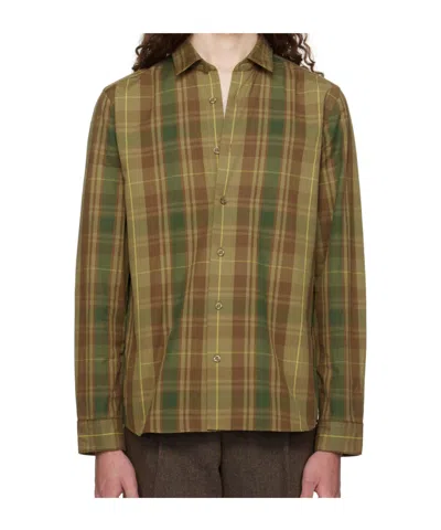 Hugo Boss Plaid Shirt In Green
