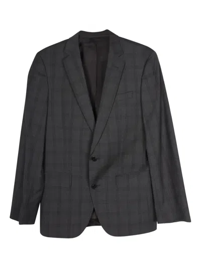 Pre-owned Hugo Boss Plaid Tailored Suit In Gray