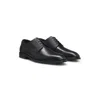 Hugo Boss Plain And Structured Derby Shoes In Leather In Black