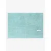 Hugo Boss Aruba Blue Plain Aruba Logo-embroidered Cotton Bath Mat 50cm X 70cm In Aruba Blue